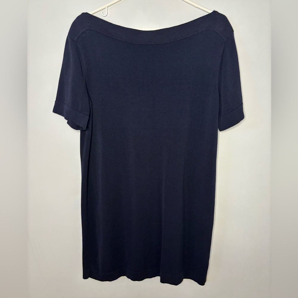 COS Navy Knit Dress with Short Sleeves and Boat Neckline - Picture 2 of 3